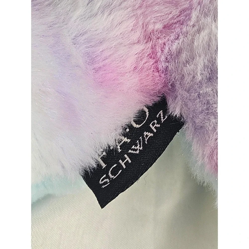 FAO Schwarz Narwhal Plush Stuffed Animal Pastel Tie Dye Silver Glitter Horn 2020